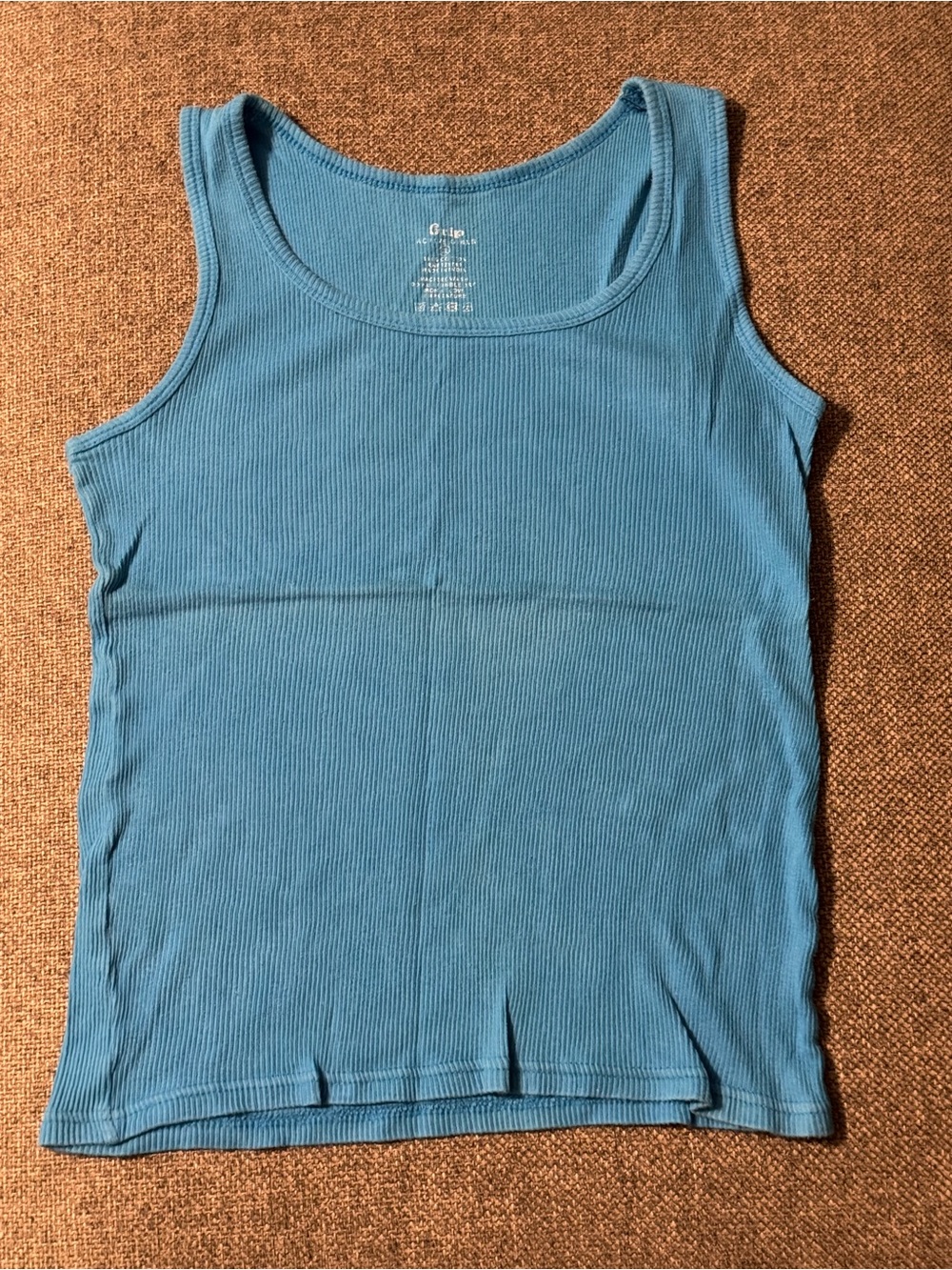Grip Classic Ribbed Tank Top Blue 100% Cotton Size XL Girls